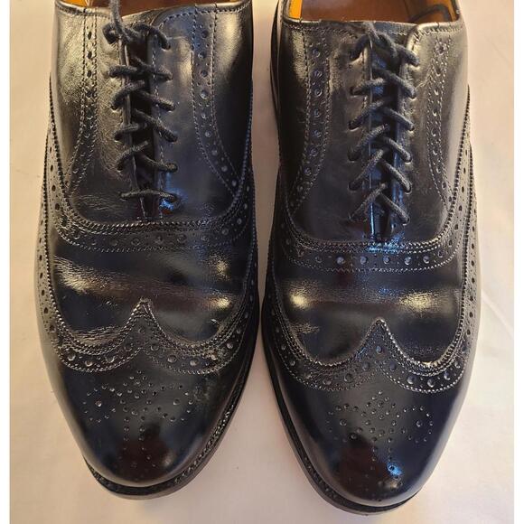 Allen Edmonds Chester Oxford Dress Shoes Mens Sz 7.5D Black Leather Wingtip GUC - Picture 4 of 12
